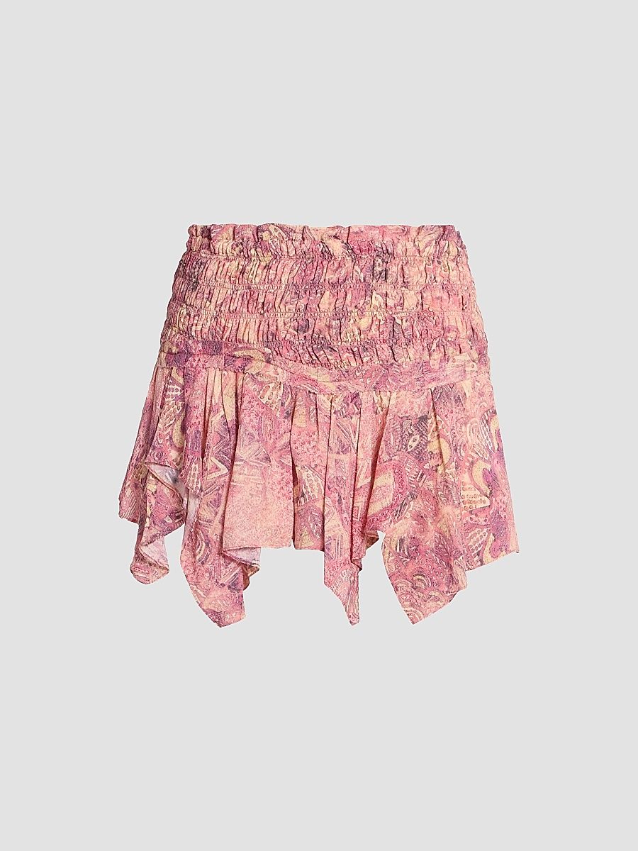 Isabel Marant Women's Ceiva Floral Silk Miniskirt - Pink - Size 12