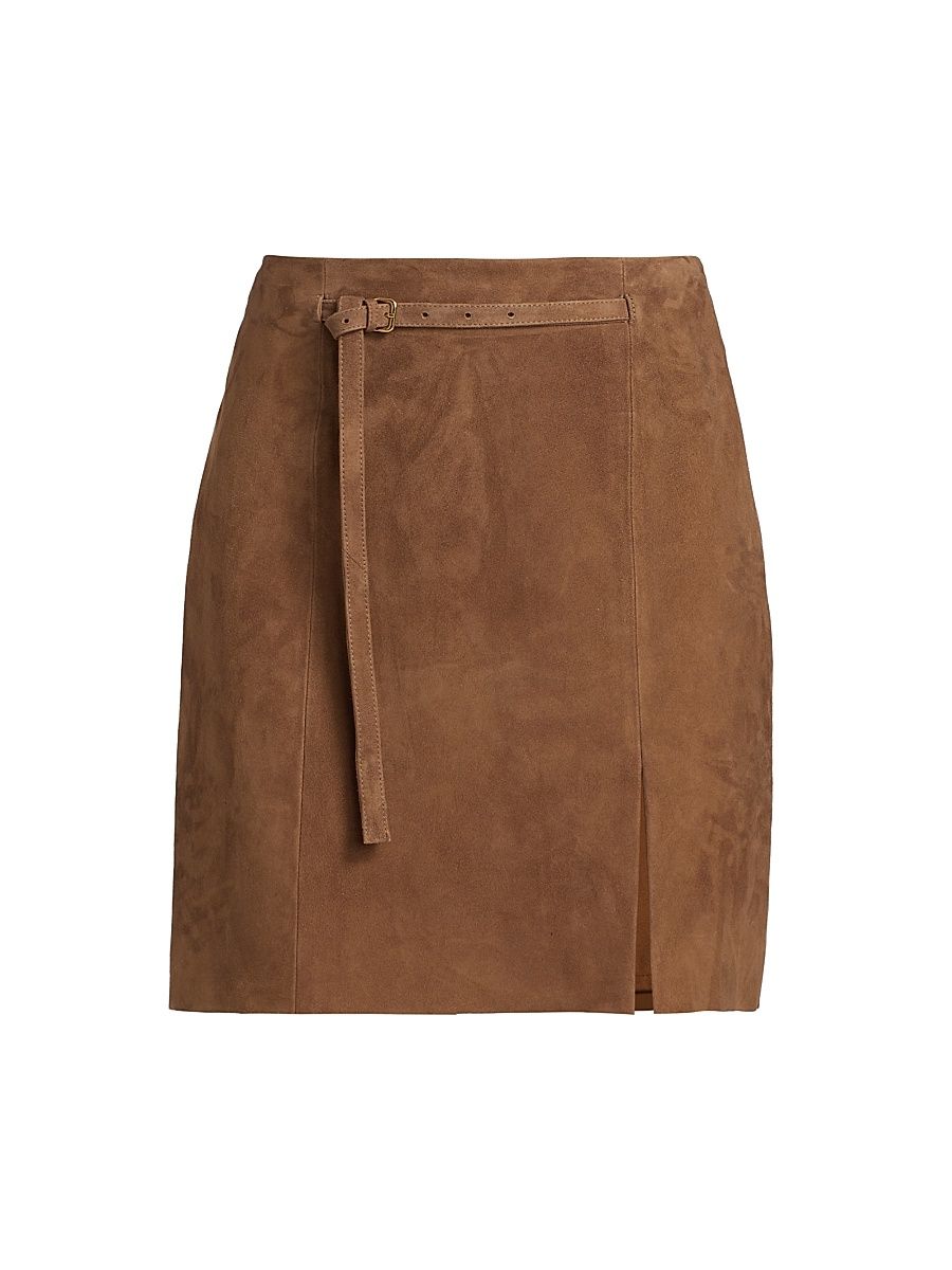 Women's Belted Suede Mid-Rise Miniskirt - Camarillo - Size 8