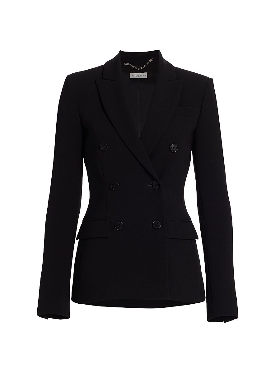 Women's Indiana Double-Breasted Jacket - Black - Size 12