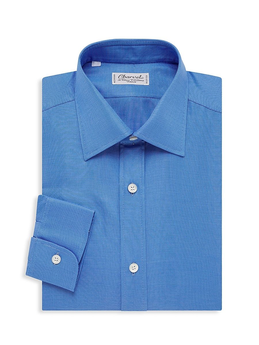 Men's Button-Front Dress Shirt - Blue - Size 15