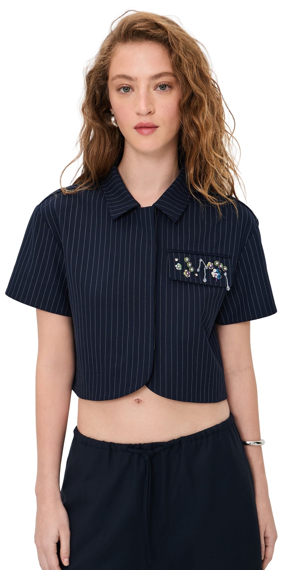 Tanya Taylor Evelyn Top Classic Navy M