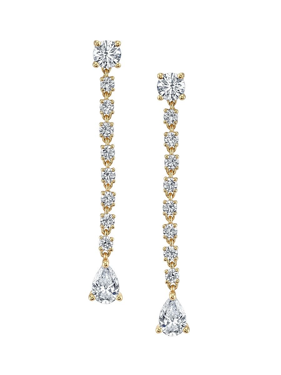 Women's Ropes 18K Yellow Gold & 1.51 TCW Diamond Drop Earrings - Yellow Gold
