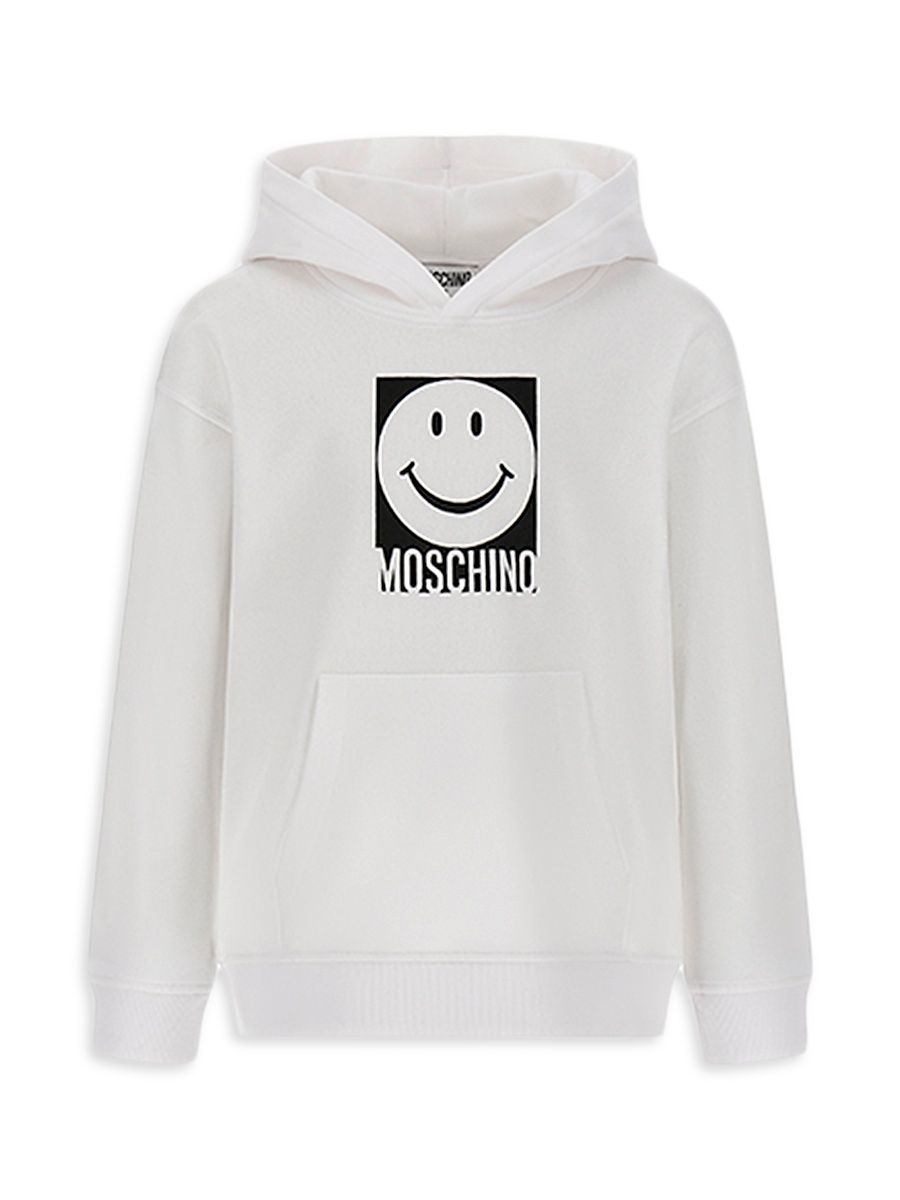 Little Kid's & Kid's Smiley Face Hoodie - Bianco - Size 12