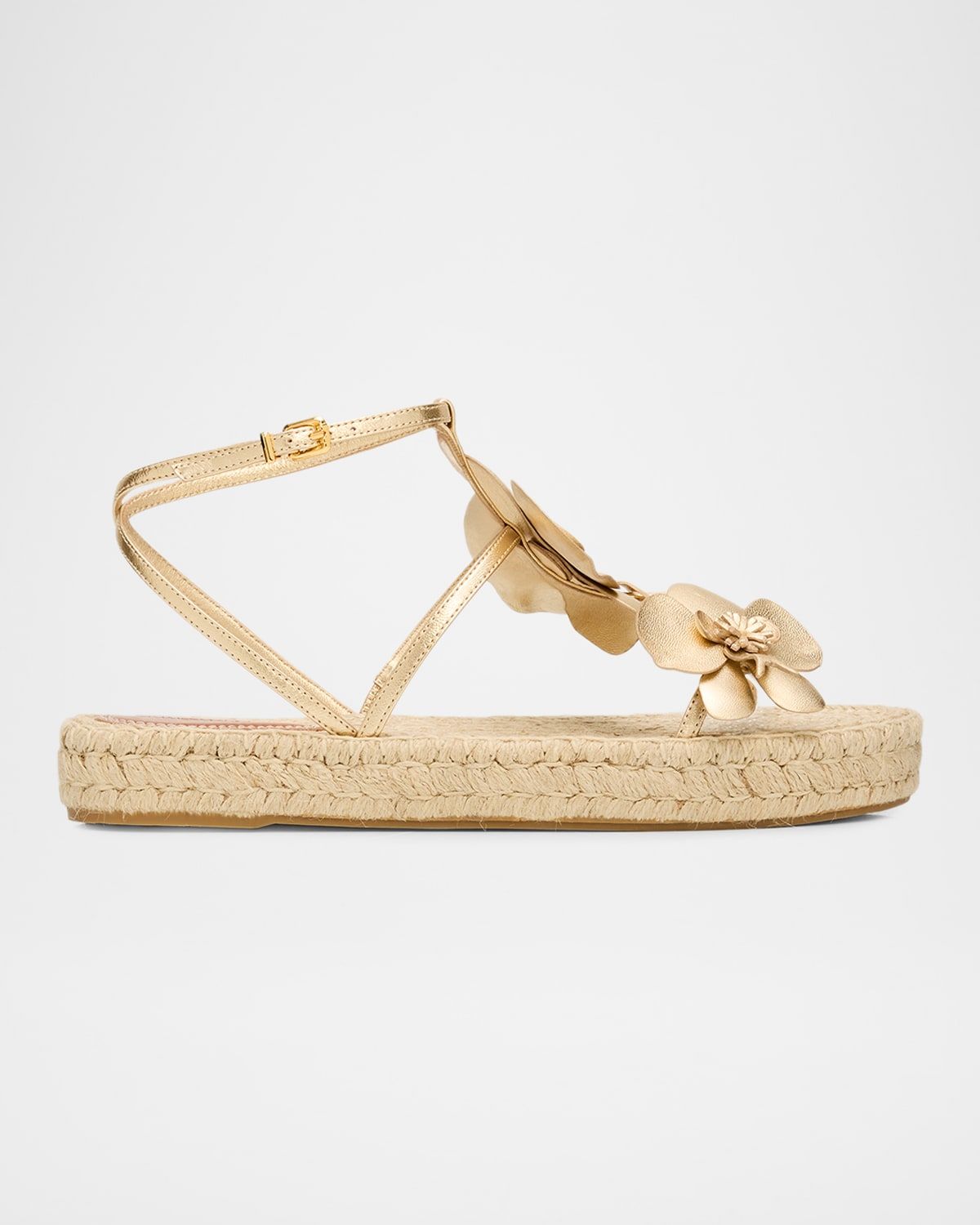 Orchid Metallic Leather Espadrille Sandals