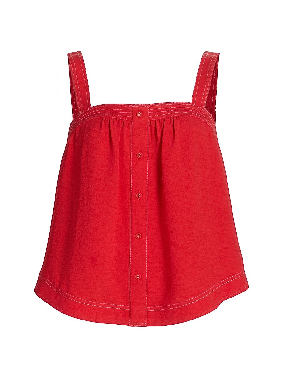 Women's Maisey Button-Front Tank - Flame - Size XXL