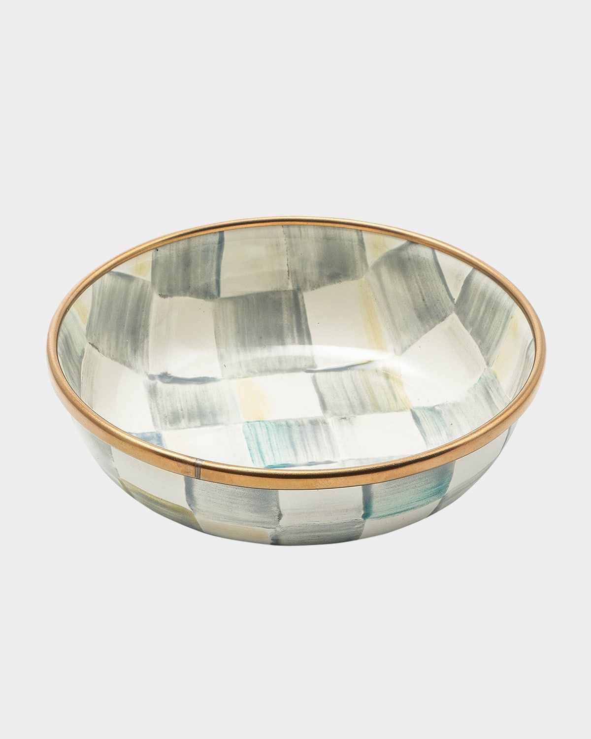 Sterling Check Enamel Relish Dish