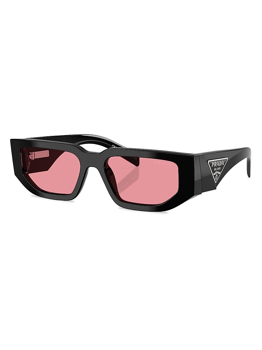 Men's 54MM Rectangular Sunglasses - Black Pink