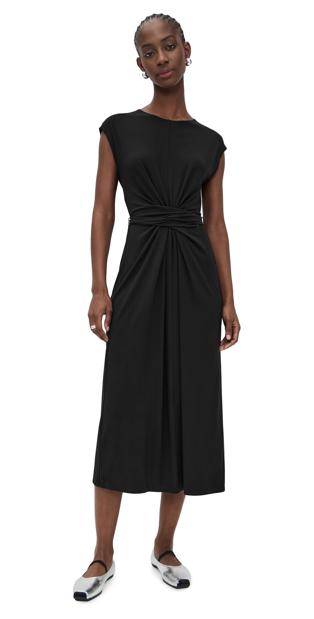 Vince Short Sleeve Wrap Midi Dress Coastal M