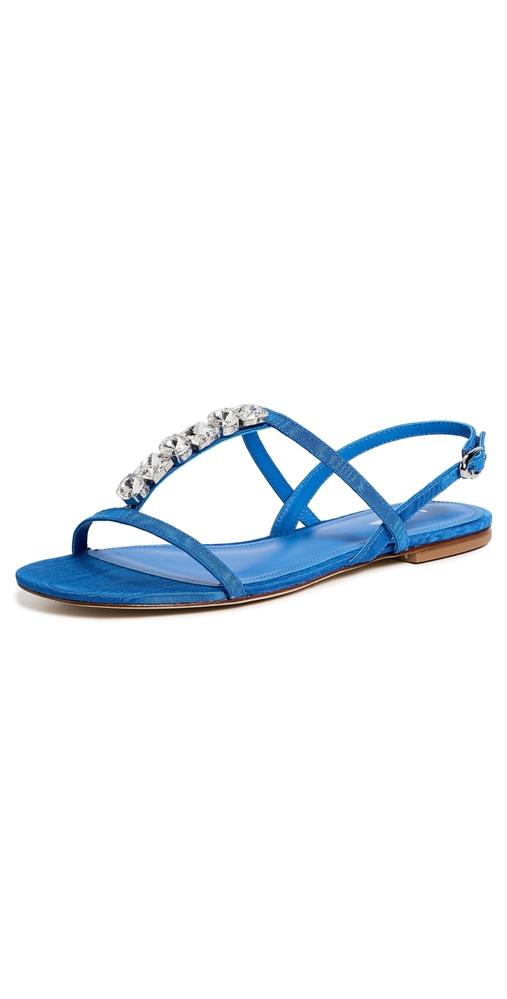 Larroudé Calypso Flat Sandals Azure 6