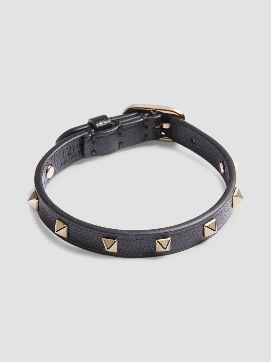 Valentino Women's Spike Leather Bracelet - Black