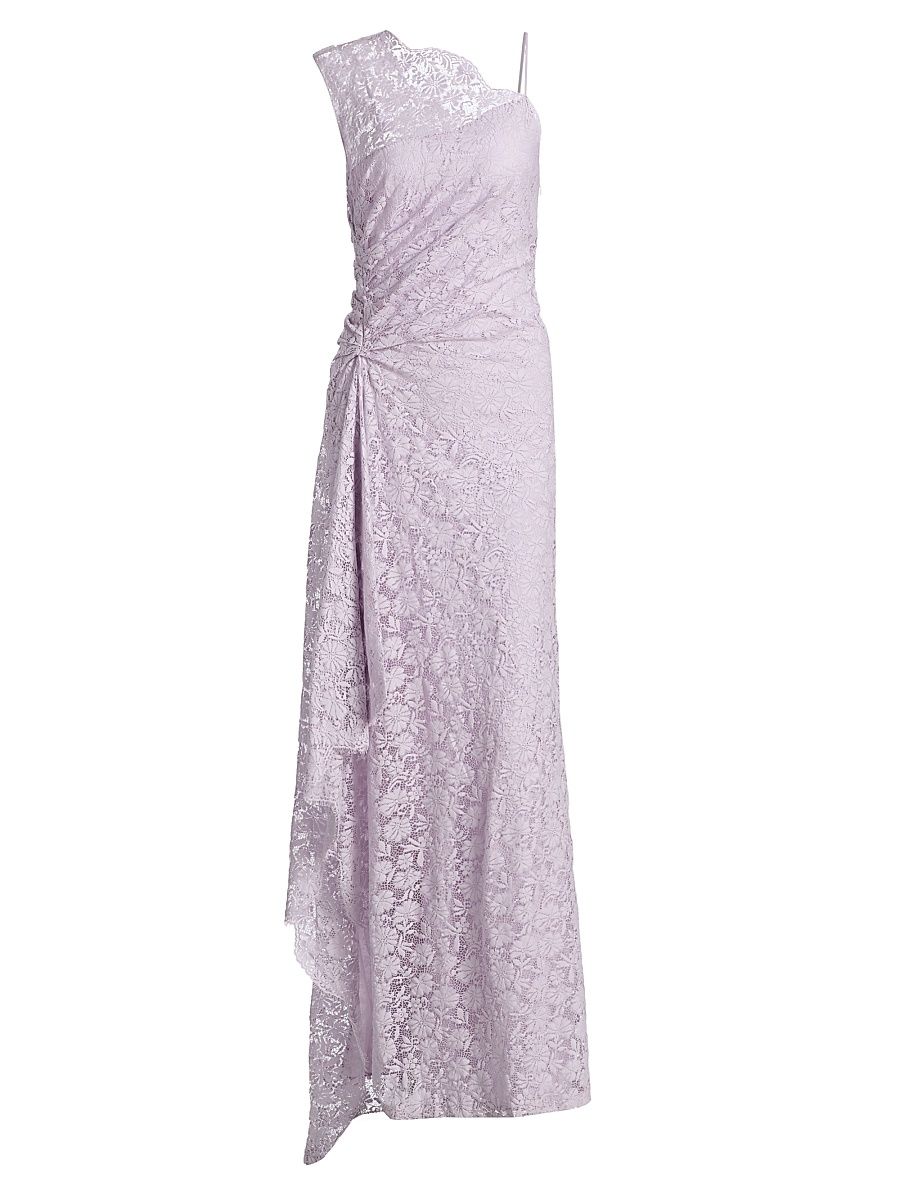 Women's Gia Cotton-Blend Lace Maxi Dress - Lilac - Size 14