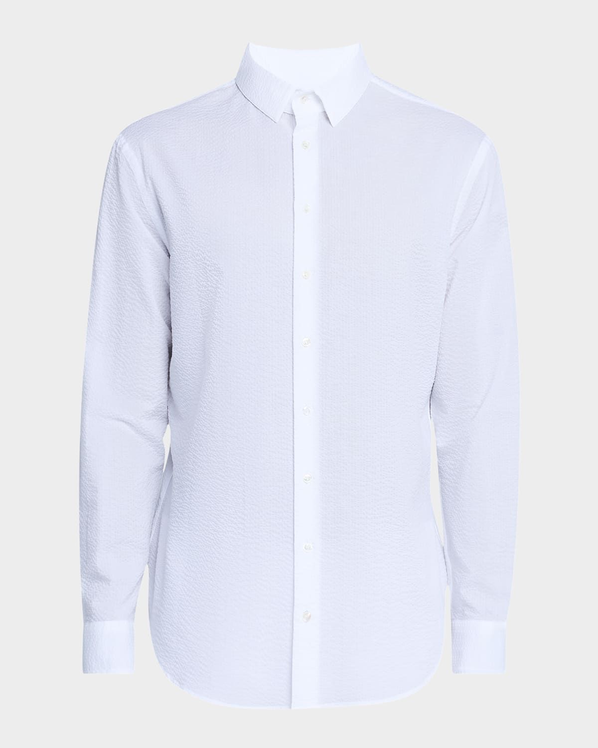 Men & apos;s Solid Seersucker Sport Shirt
