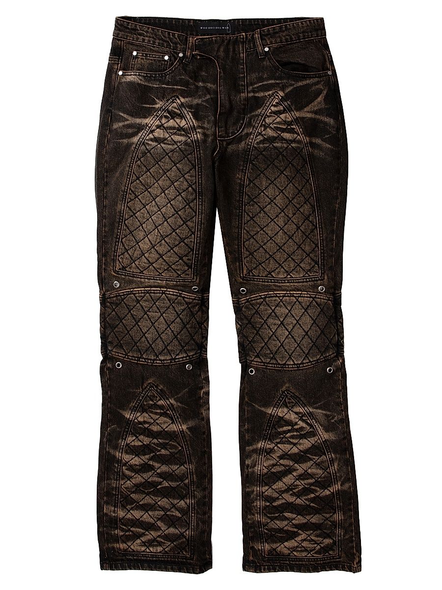 Men's Moto Quilted Straight Jeans - Tan Coal - Size 38