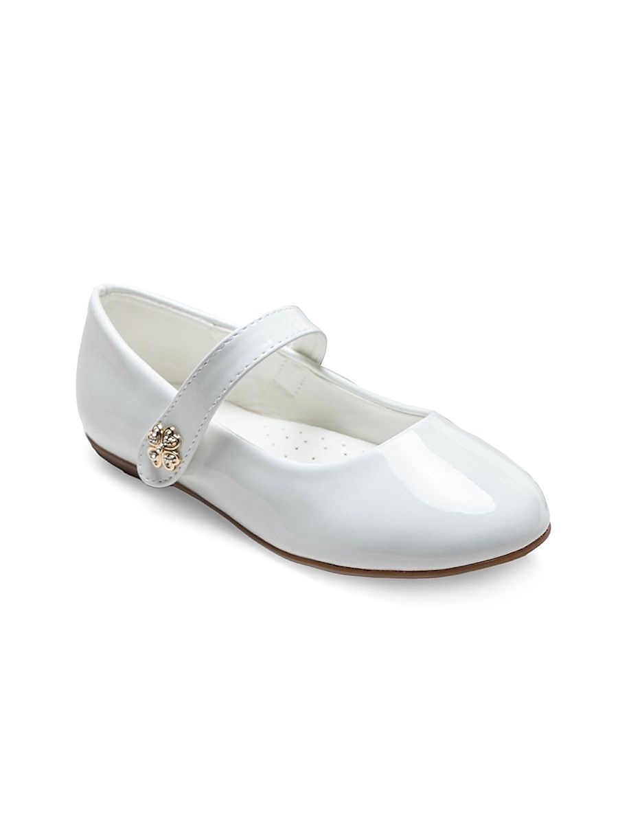 Maleia Clover Charm Flats - White - Size 5 (Child)