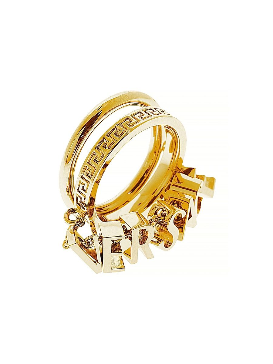 Women's Goldtone "Versace" Ring - Versace Gold - Size 15