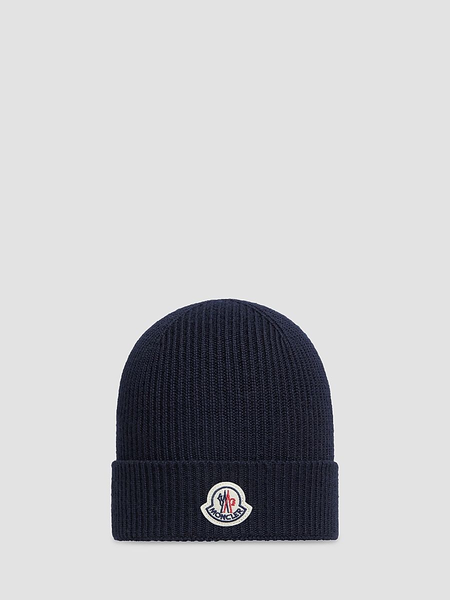 Men's Beanie Hat in Wool - Navy Blue