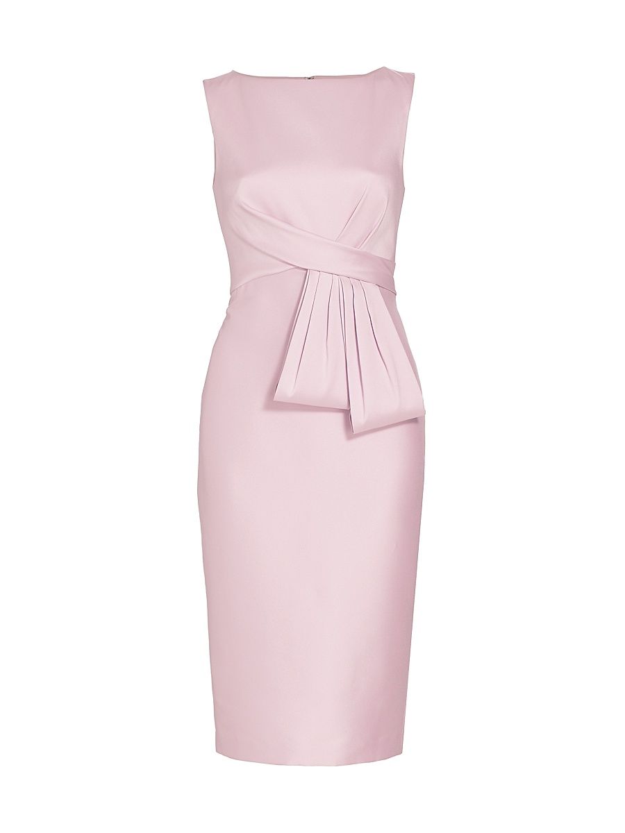 Women's Fanned Satin Midi Dress - Peony - Size 10