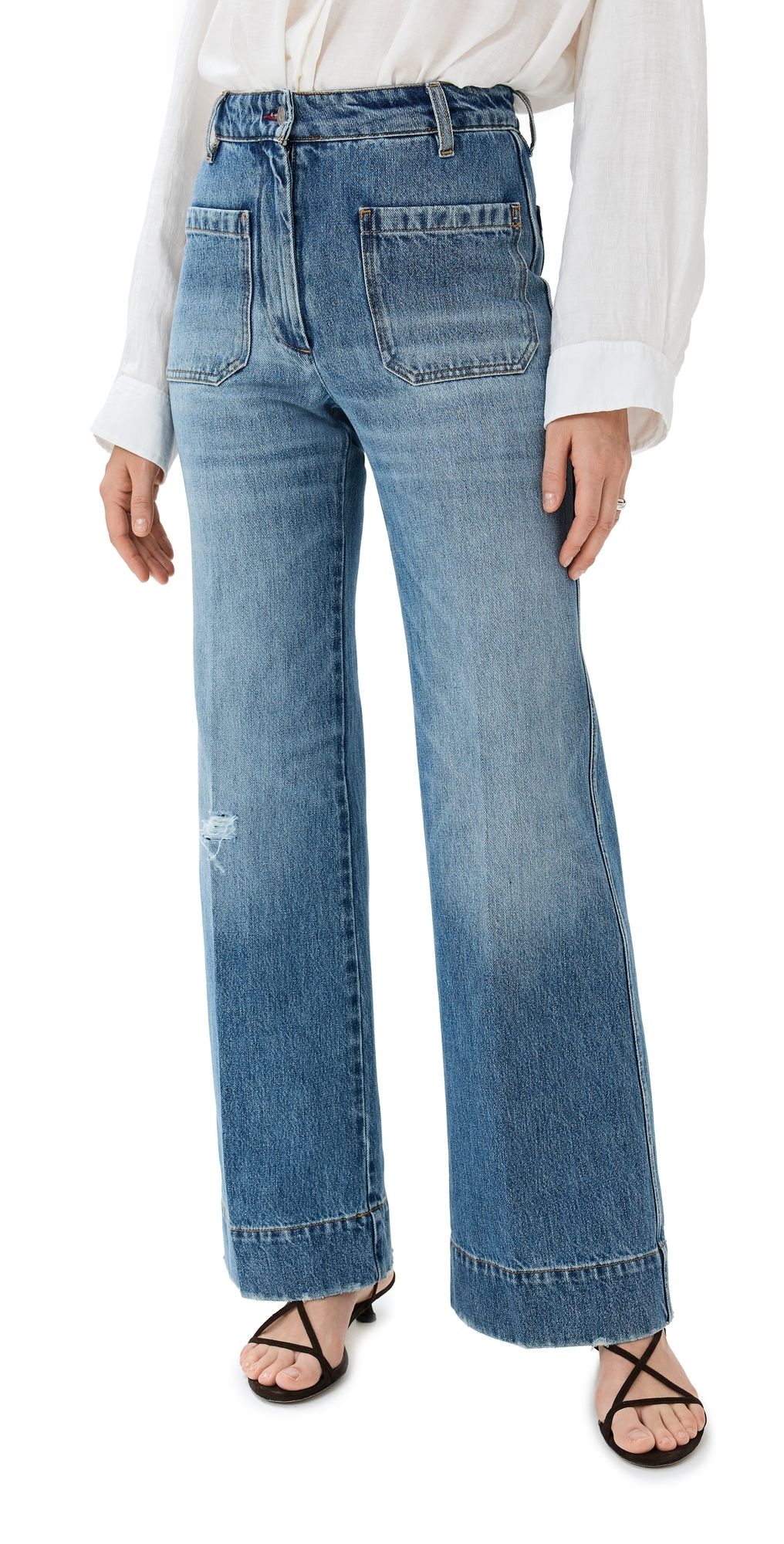 Victoria Beckham Alina Jeans Worn Blue Wash 30