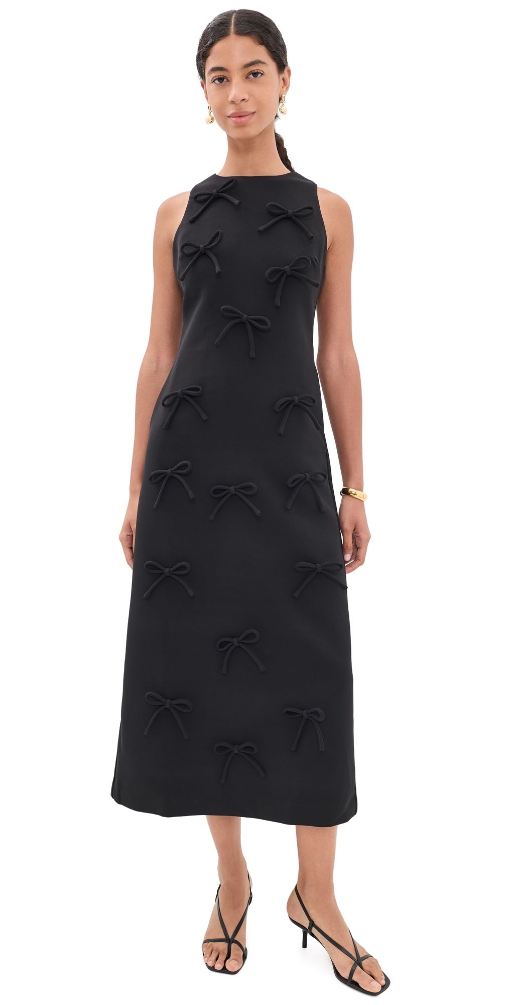 English Factory Bow Detailed Midi Dress Black M