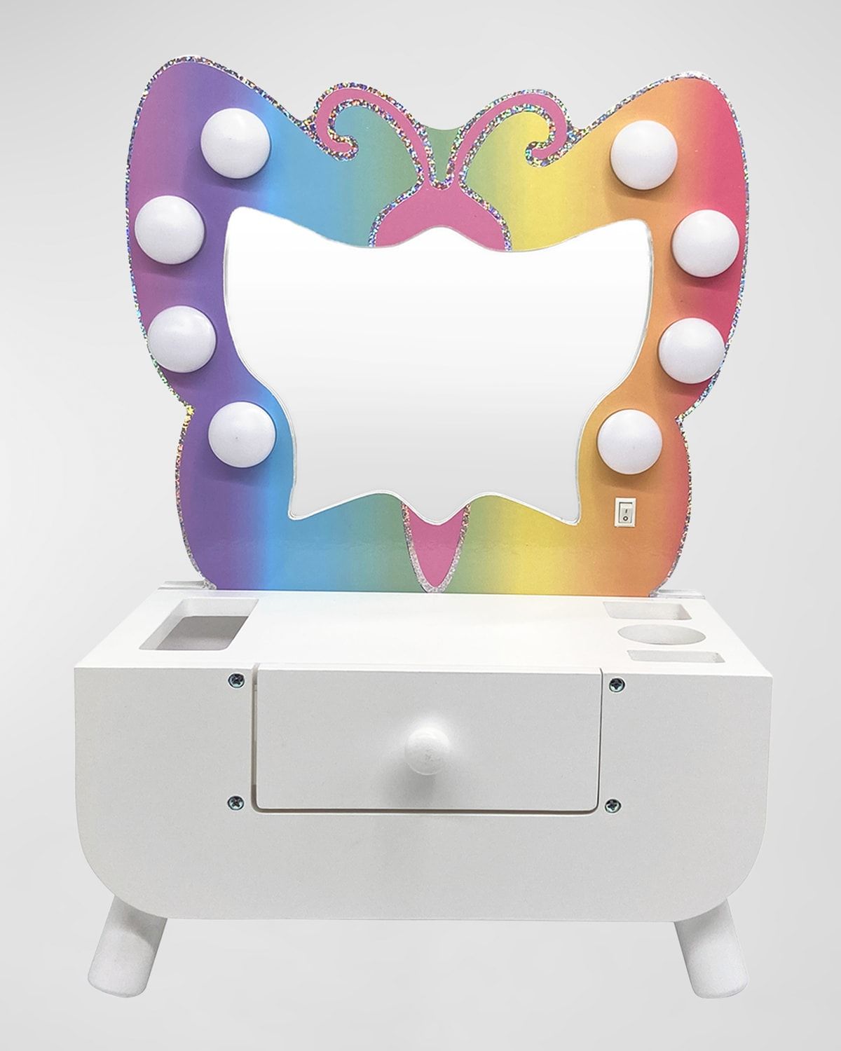 Butterfly-Shaped Tabletop Vanity W/ LED Lights