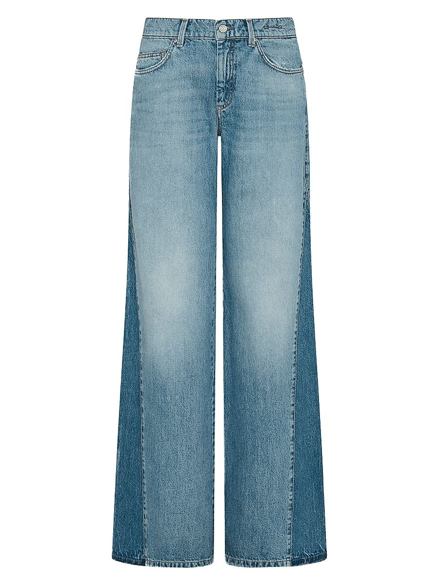 Women's Low Rise Wide Leg Jeans - Light Blue - Size 12