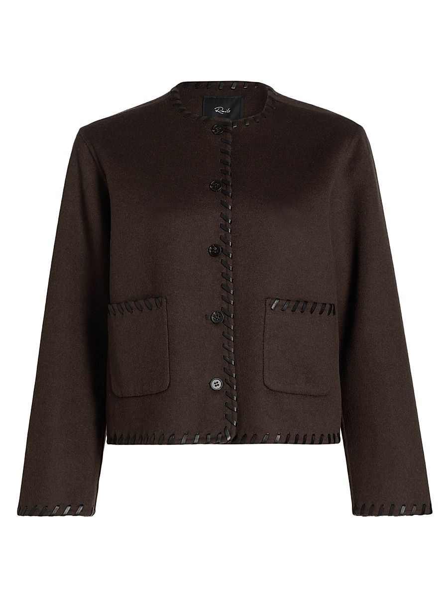 Women's Melanie Wool-Blend Jacket - Dark Brown - Size Small