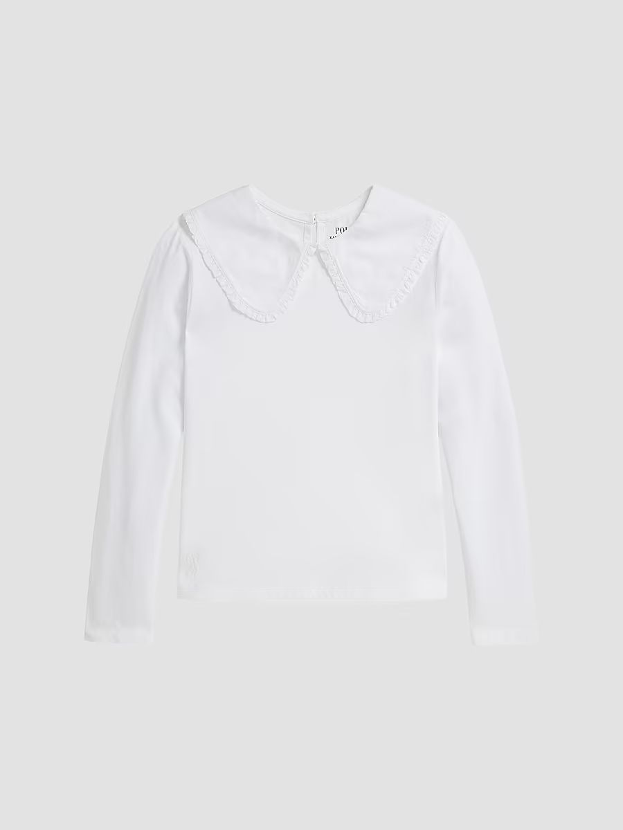 Little Girl's & Girl's Cotton Ruffle-Trimmed T-Shirt - White - Size 16