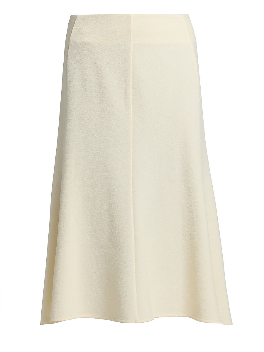 Women's Crepe Textured Midi-Skirt - Chalk - Size 10