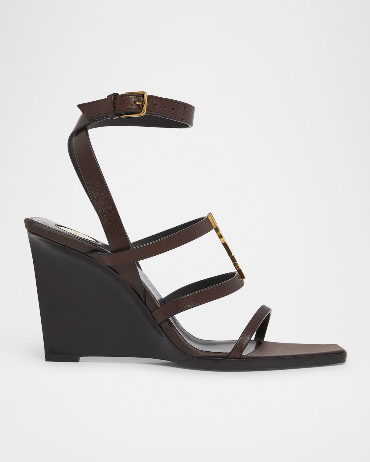 Cassandra Leather YSL Wedge Sandals
