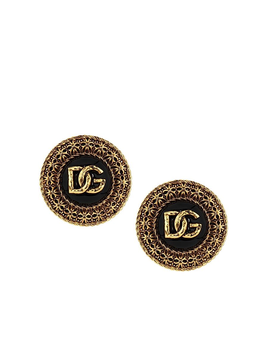 Women's Goldtone Logo Clip-On Earrings - Gold