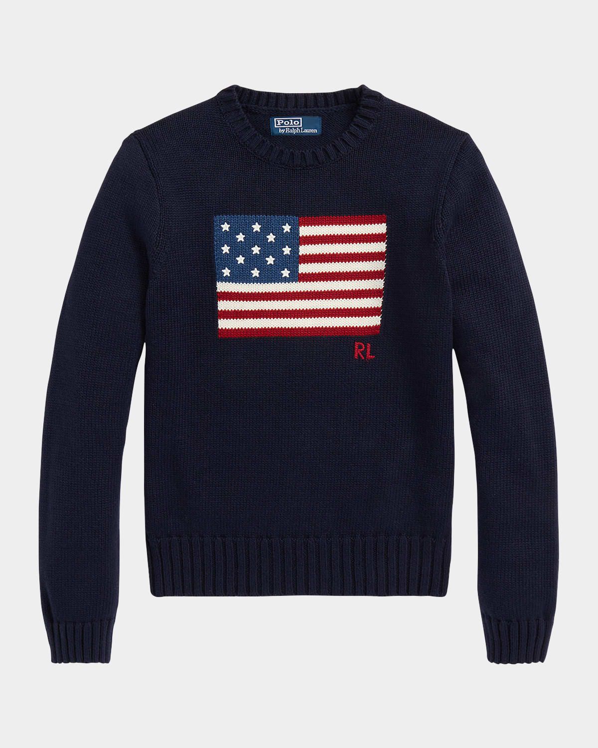 Flag Cotton Crewneck Sweater