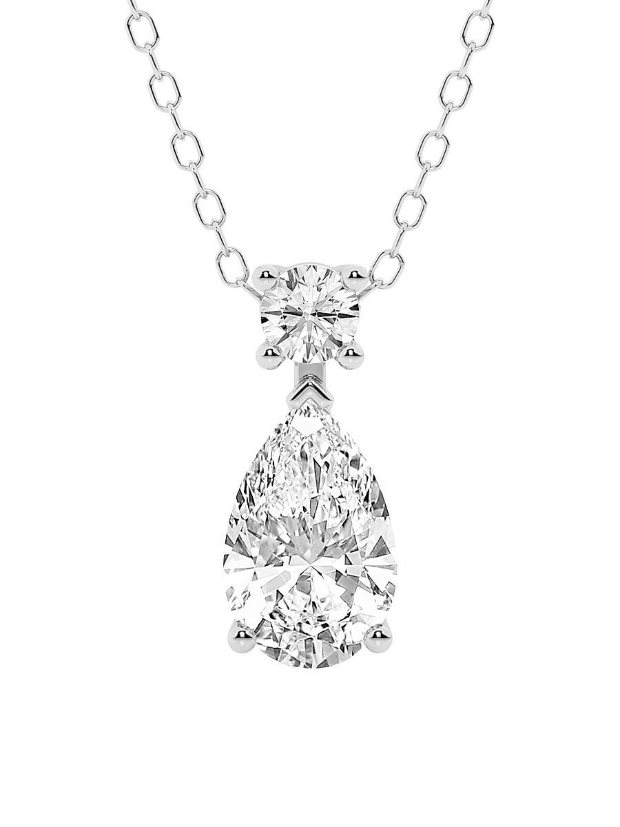 Women's 14K Gold & 1.00 TCW Lab-Grown Diamond Pendant Necklace - White Gold