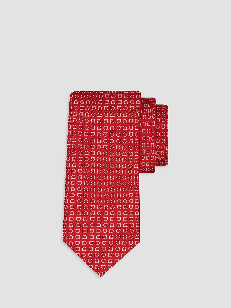 Men's Gancini Two-Tone Silk Tie - Arancio
