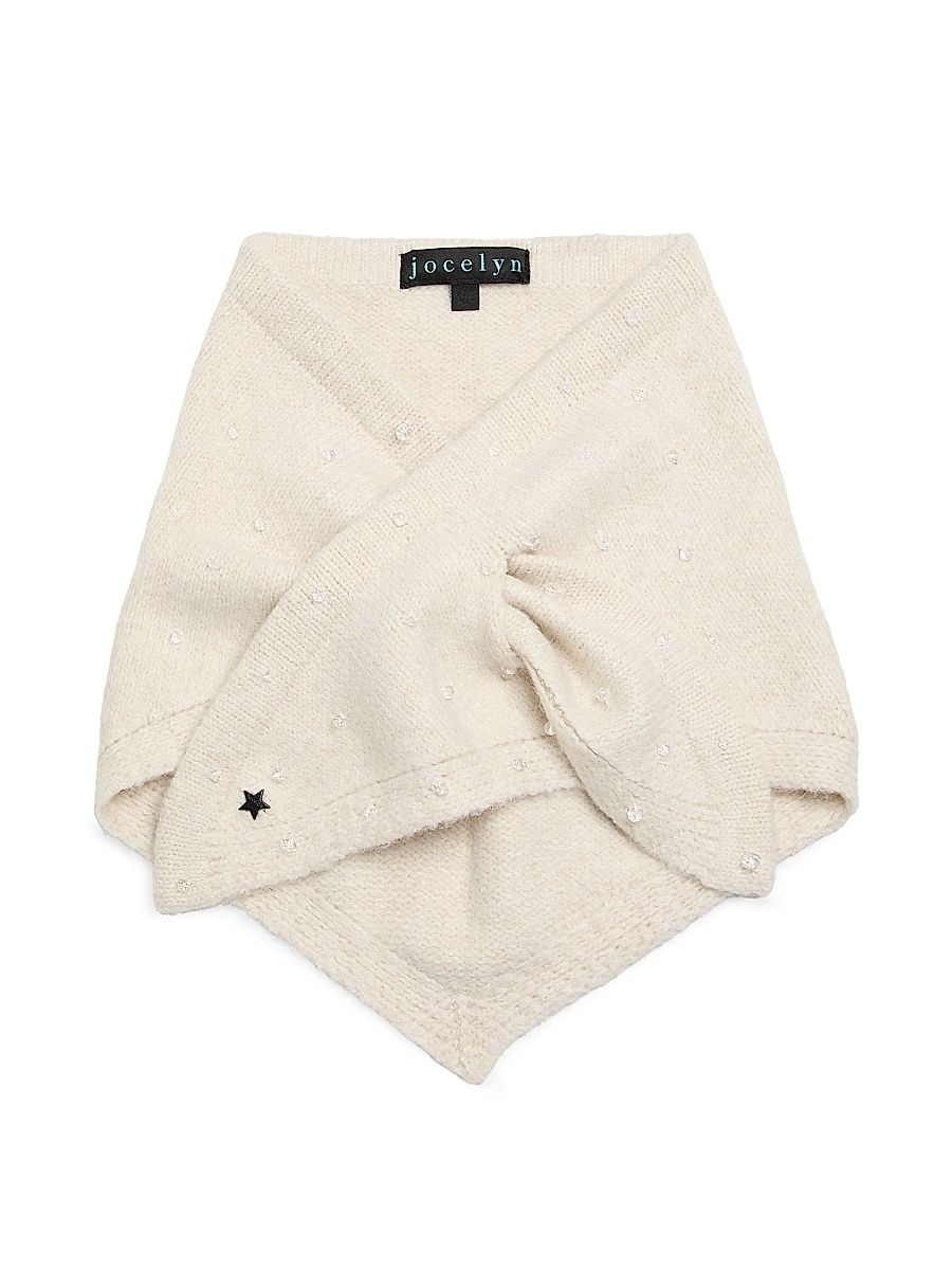 Women's Beaded Triangle Scarf - Ivory