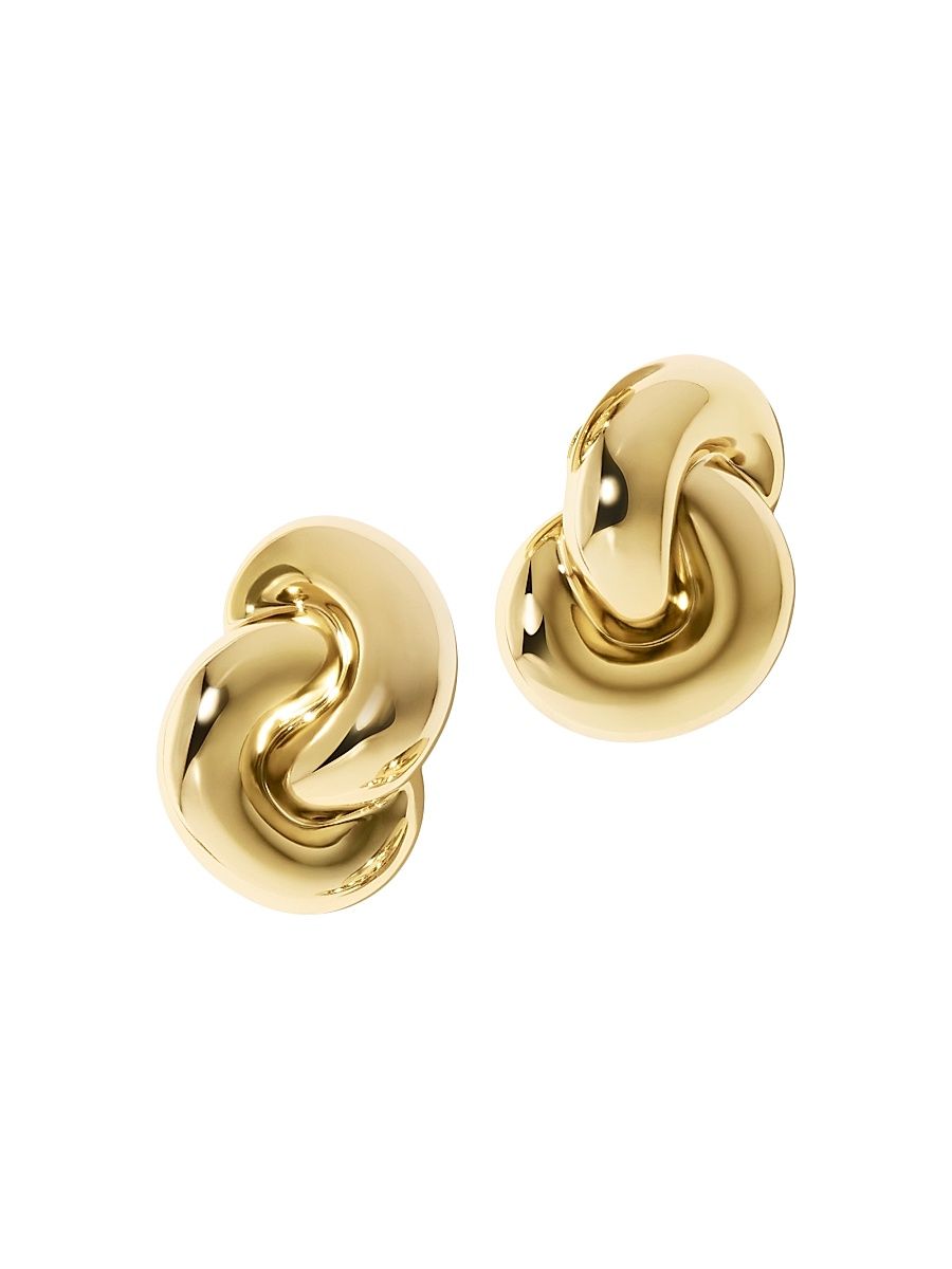 Women's Knot 10K-Gold-Plated Clip-On Earrings - Yellow Gold - Size Large