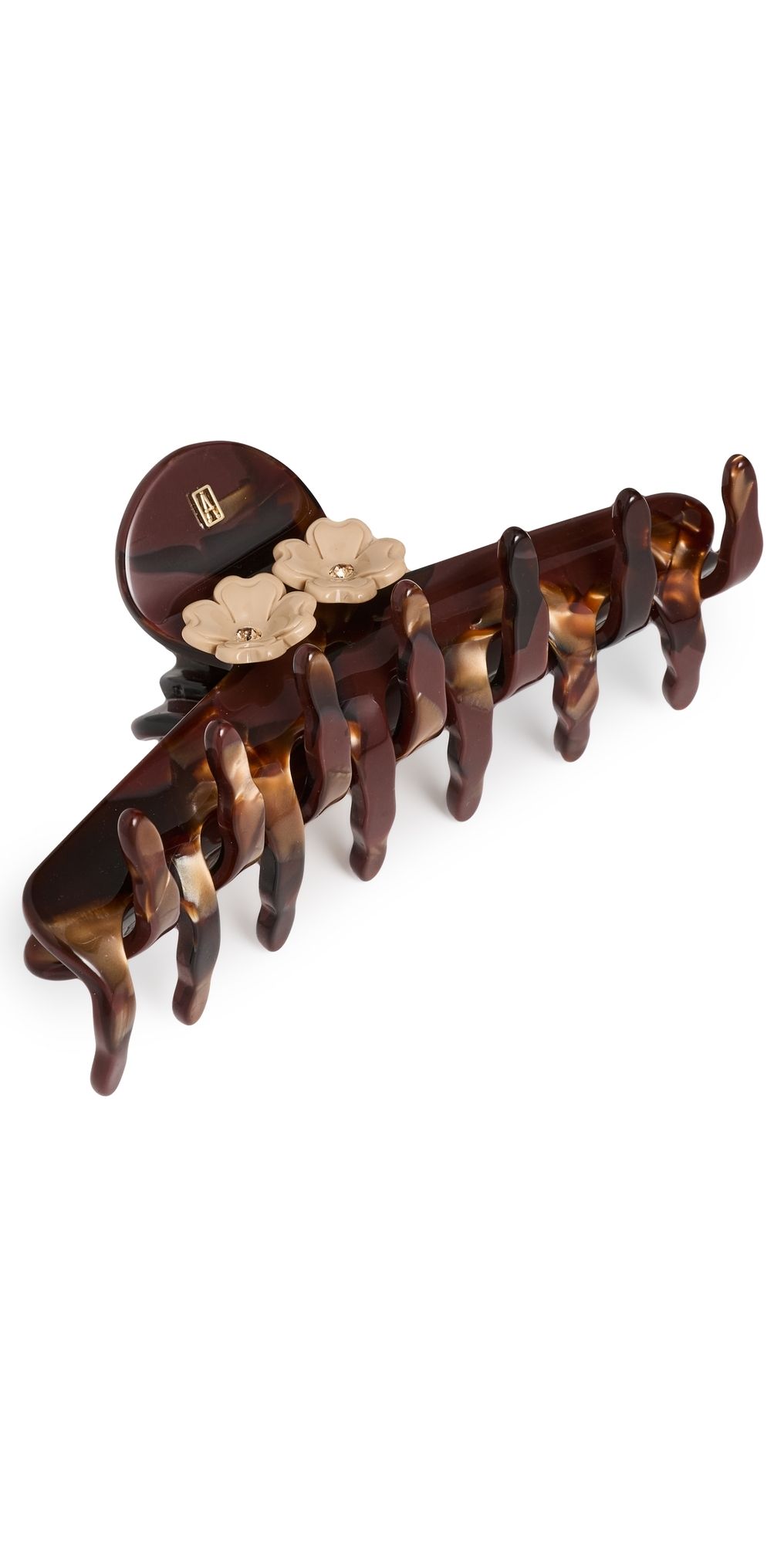 Alexandre de Paris Large Flower Clip Maroon One Size