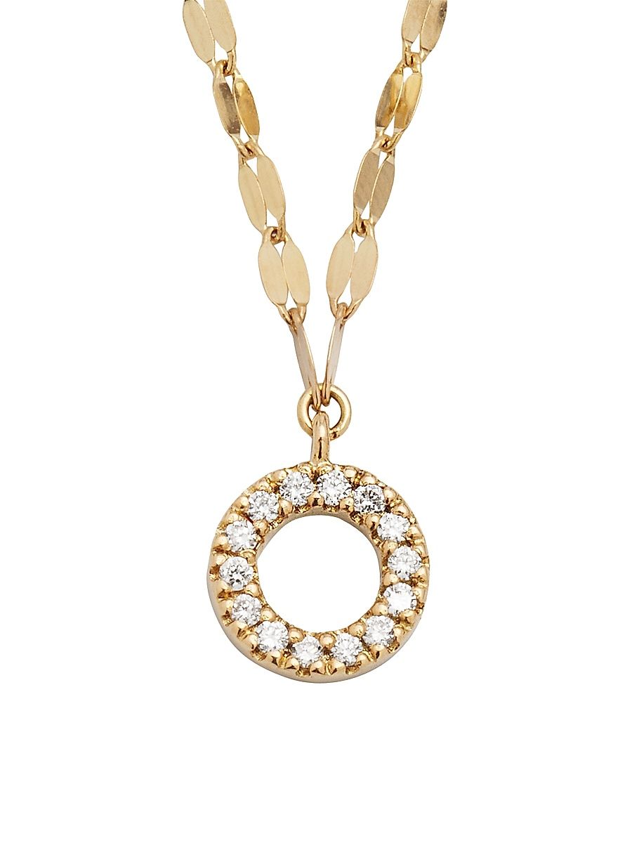 Women's Flawless 14K Yellow Gold & 0.07 TCW Diamond Circle Pendant Necklace - Yellow Gold