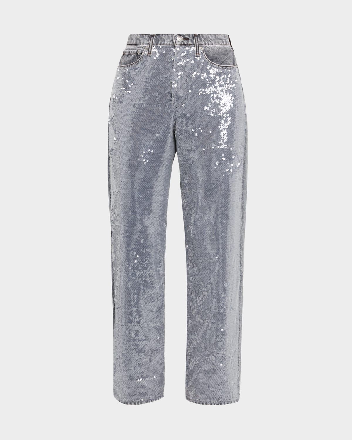 Shea Sequined Relaxed Straight Jeans