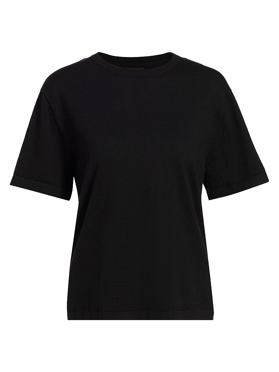 Women's Cotton-Cashmere T-Shirt - Black - Size XL