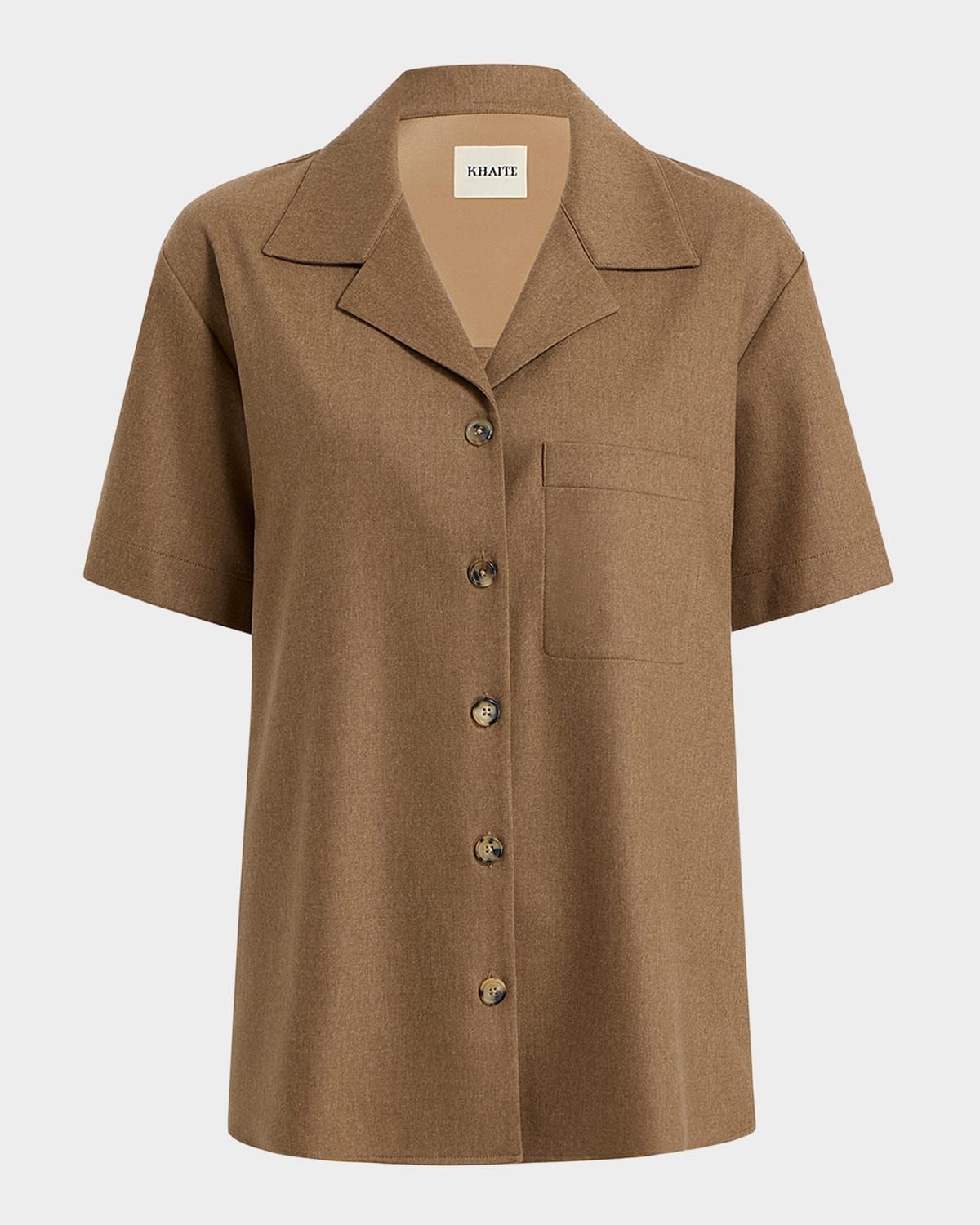 Riordan Short-Sleeve Wool Camp Shirt