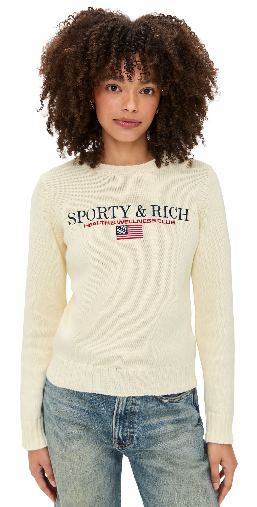 Sporty & Rich S & R Nautical Knitted Sweater Ecru M