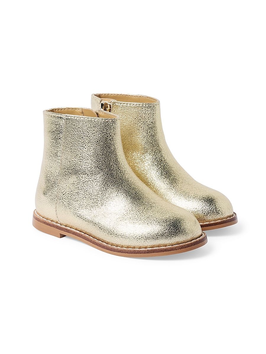 Baby Girl's, Little Girl's & Girl's Metallic Faux-Leather Booties - Gold - Size 5 (Child)