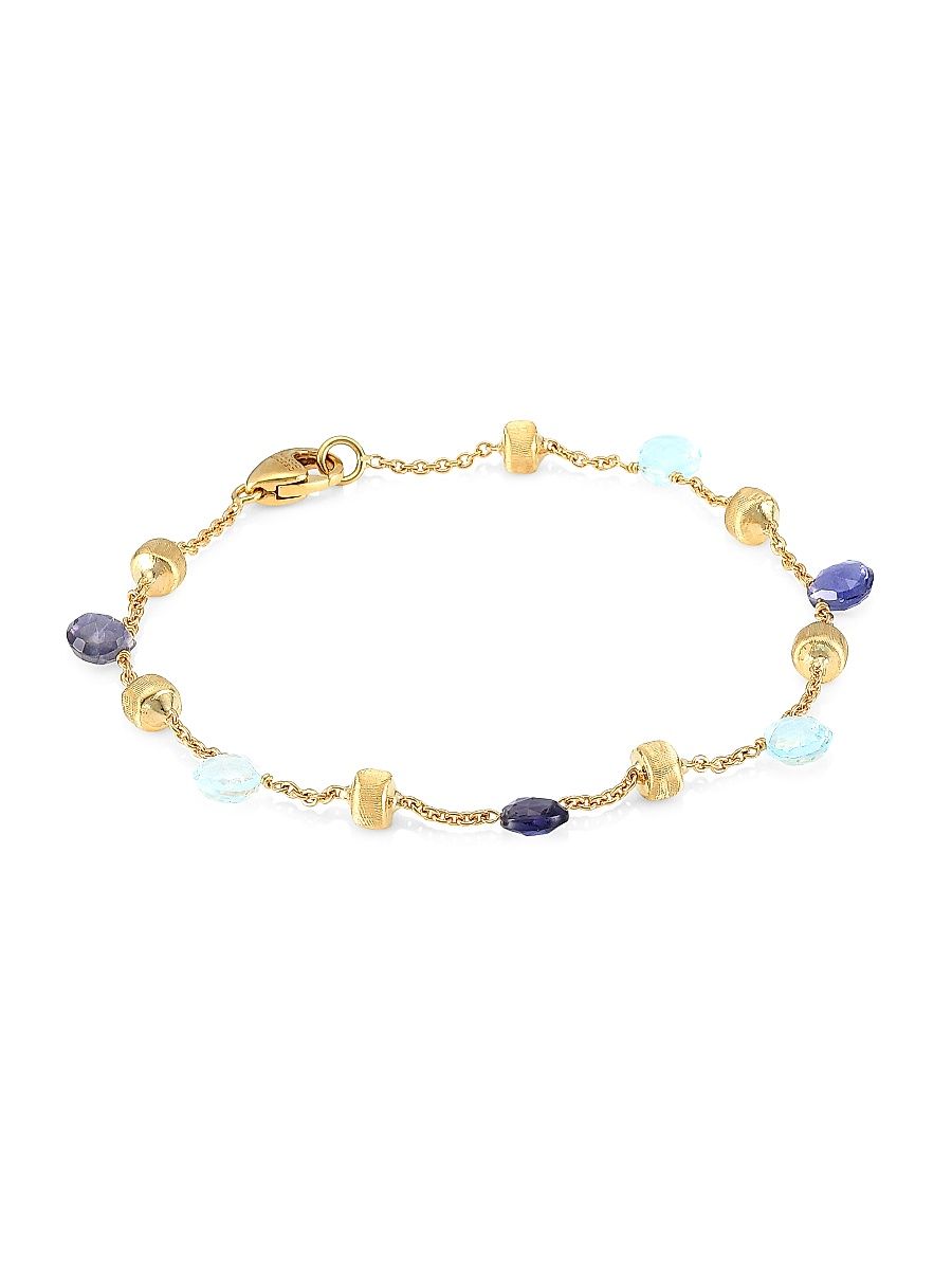 Women's Paradise Blue 18K Yellow Gold, Blue Topaz & Iolite Bracelet