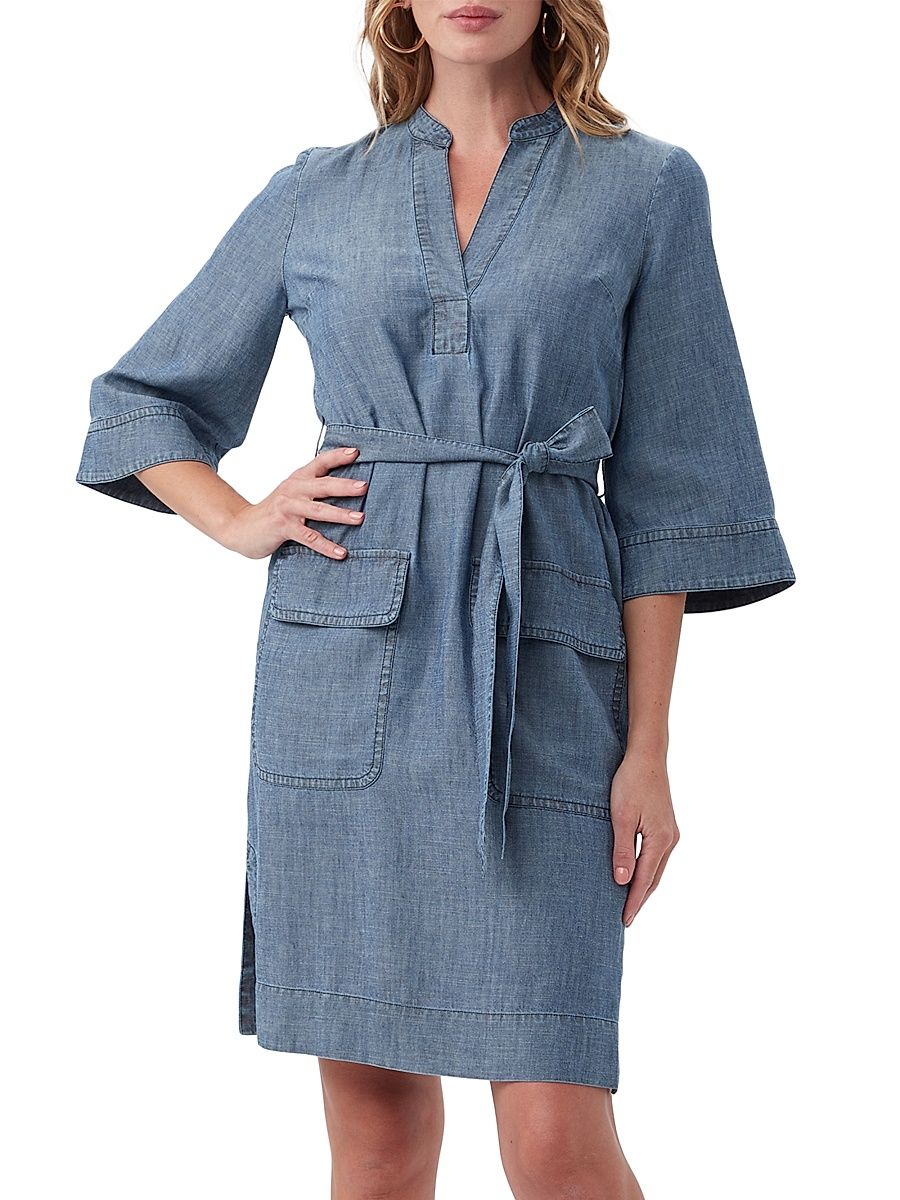 Women's Kahiki Tie-Waist Sheath Dress - Indigo - Size Medium