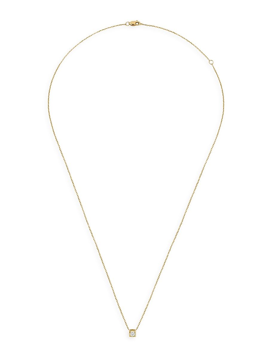 Women's Le Cube Diamant 18K Yellow Gold & 0.07 TCW Diamond Small Pendant Necklace - Yellow Gold
