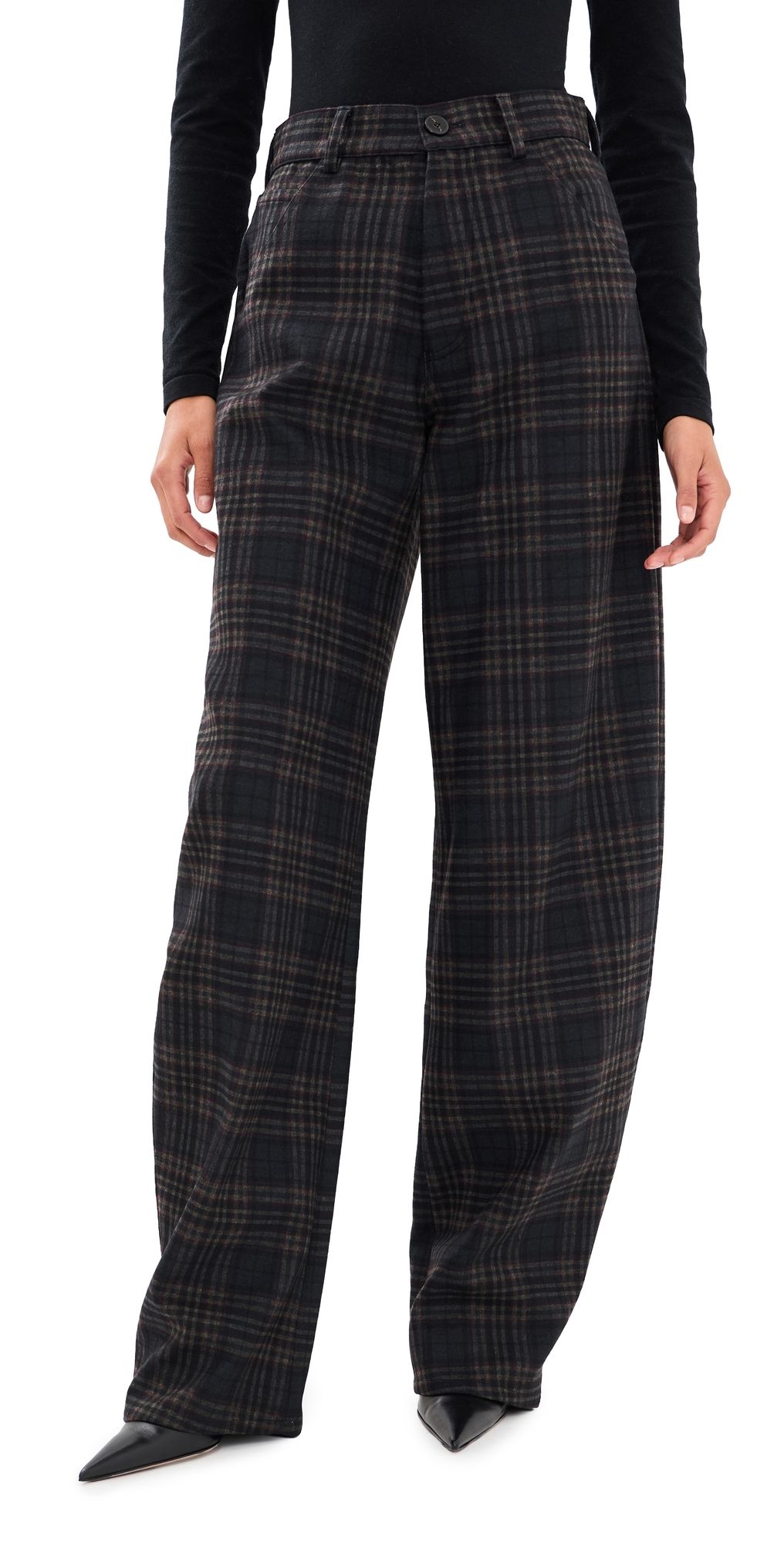 DARKPARK Khris Tartan Barrel Leg Pants Blue/Grey/Red 30