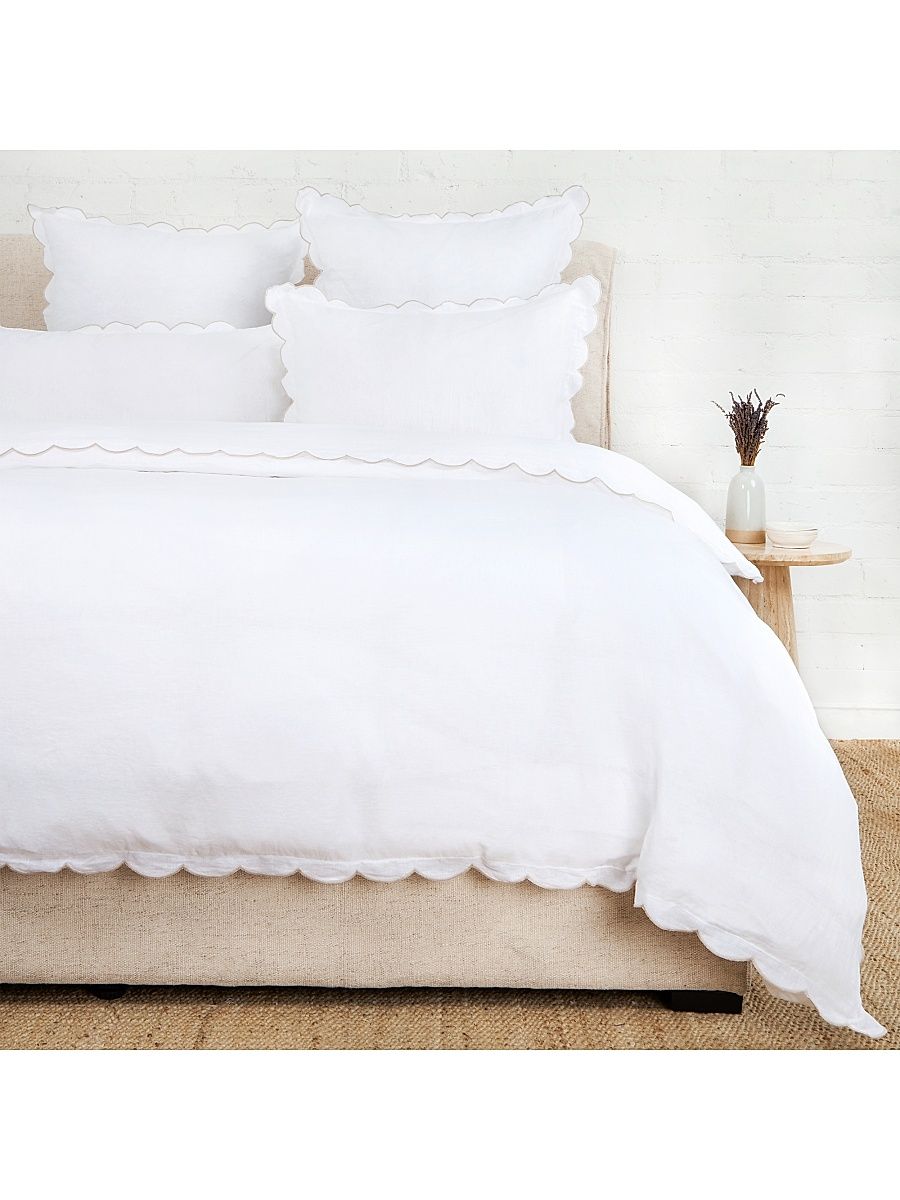 Kelly Linen Duvet Cover & Shams Collection - Flax - Size King