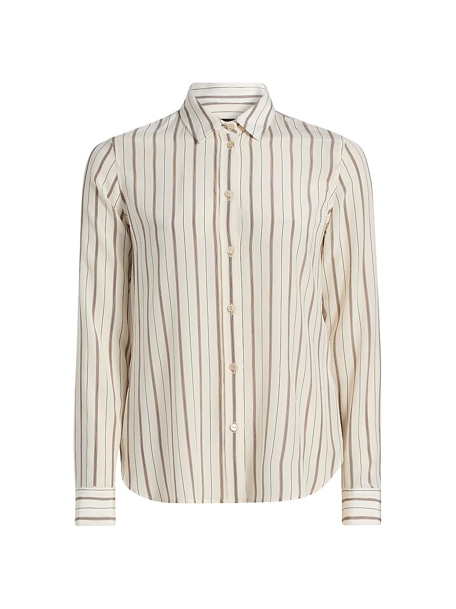 Women's Gaia Striped Slim-Fit Shirt - Brandy Stripe - Size XL