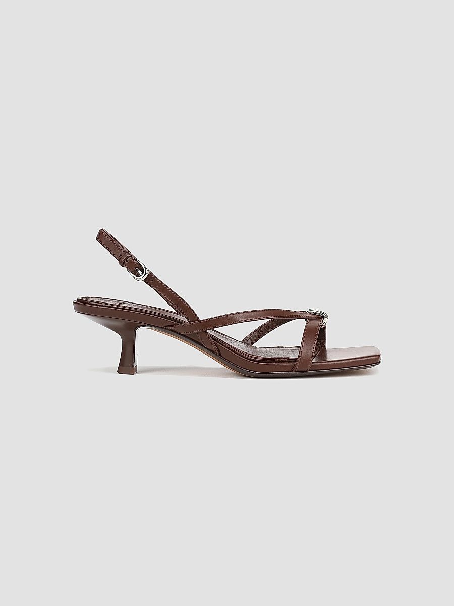 Vince Women's Tali 45MM Leather Slingback Sandals - Molton Brown - Size 9.5