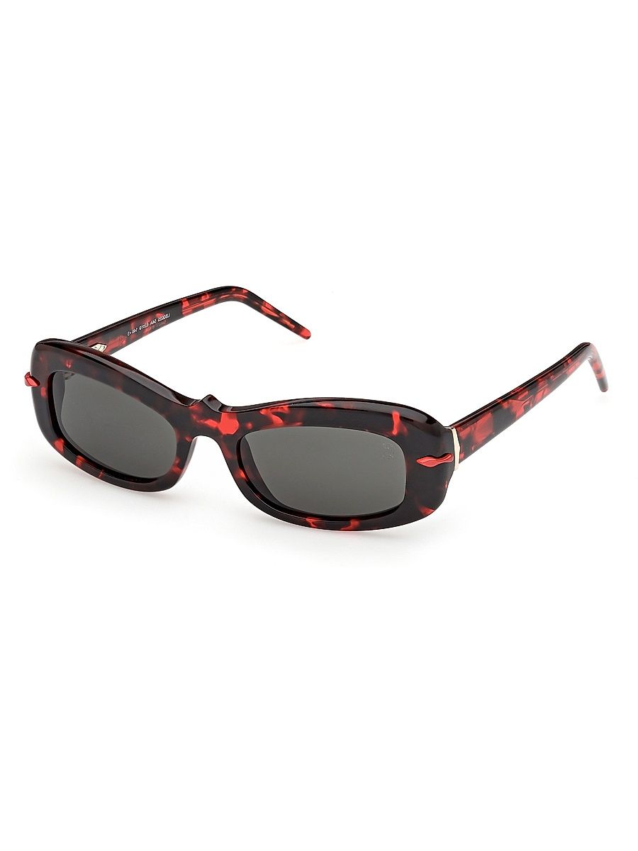 Women's Kate 52MM Rectangular Sunglasses - Red Black